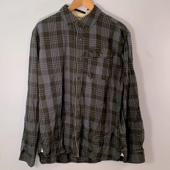 G star raw size xl plaid dark blue dark gray check plaid tartan button down - Picture 1 of 6
